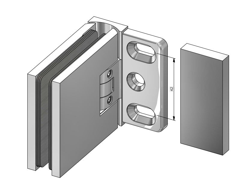 8130ZN P+S Pendeltürband Glas-Wand 90° FLAMEA+