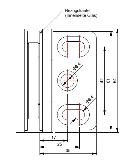 8130ZN P+S Pendeltürband Glas-Wand 90° FLAMEA+